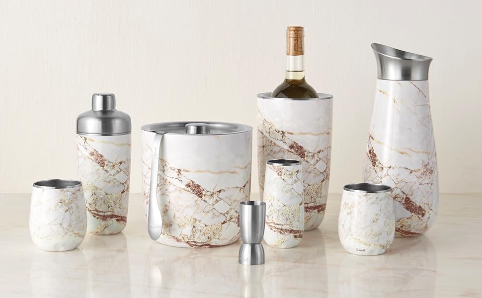 Охолоджувач для вина S'well Calacatta Gold – підходить для більшості пляшок 750 мл