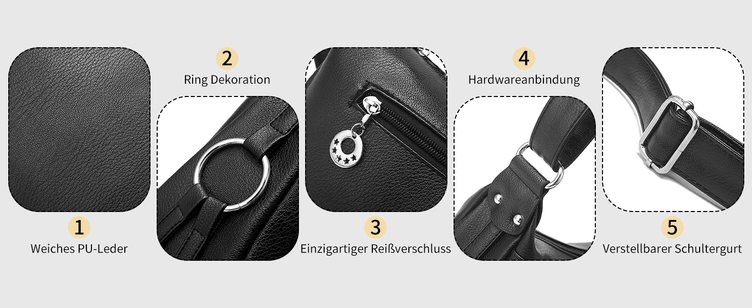 Сумка жіноча через плече NOTAG зі штучної шкіри, чорна: легка сумка-месенджер з декількома кишенями