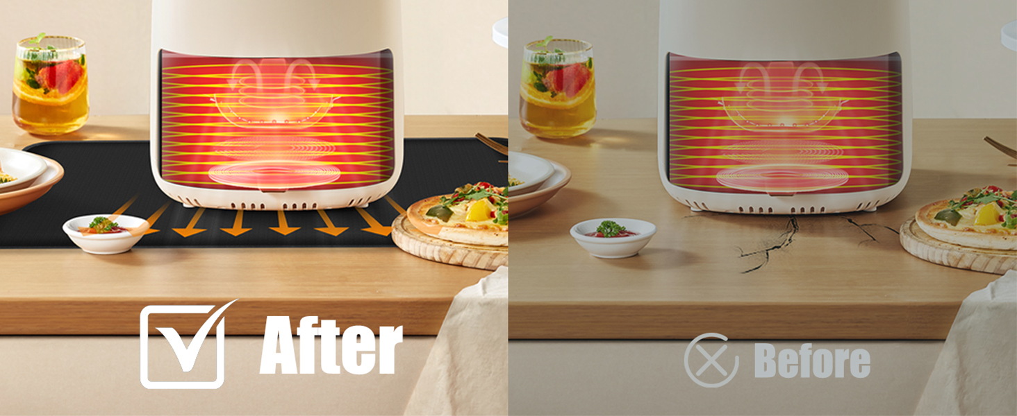 Термостійкий килимок під фритюрницю, термостійкий килимок з силікону для кухонних стільниць, захист стільниці, неслизький та водонепроникний (срібний, 60x40 см)