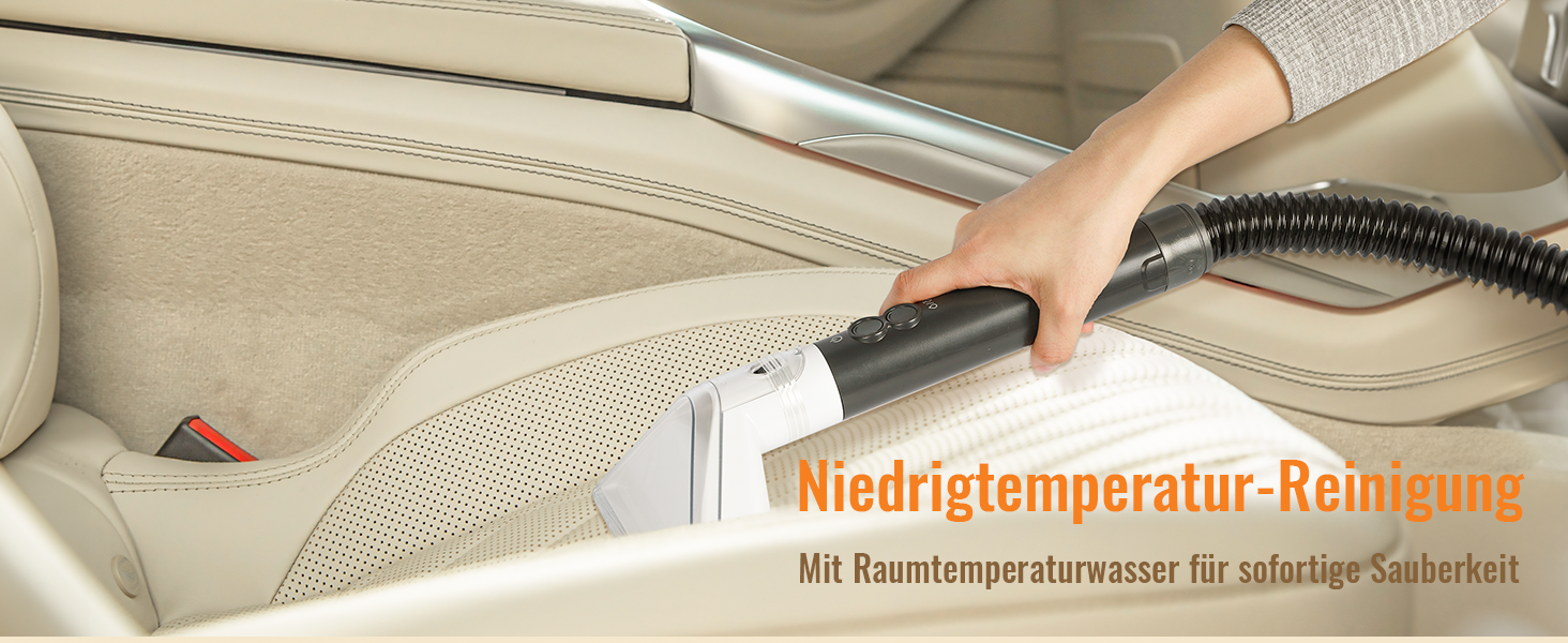 Пилосос для м'яких меблів з пароочищувачем, 17000PA, чорний. Апарат для чищення м'яких меблів з функцією гарячої води та високої температури, вбудованим резервуаром для води, 3 насадки, функція точкового очищення