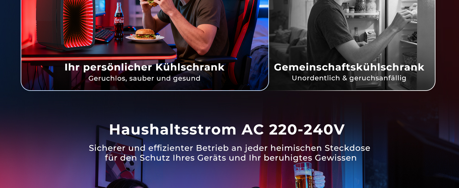 Міні холодильник 4L з RGB підсвіткою, охолодження/підігрів, 2в1, для напоїв та догляду за шкірою, 220V/12V, чорний