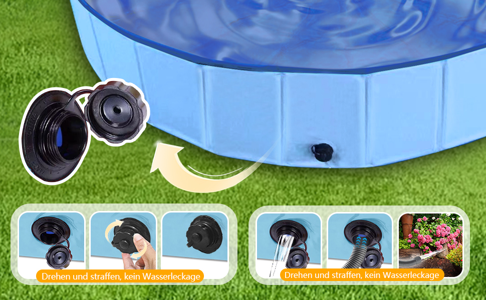 Зручний надувний басейн для собак та котів XL 160x30 см, розкладний, водонепроникний, антиковзкий