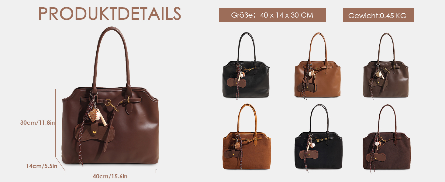 Жіноча сумка-шопер Unisoul з натуральної замші, велика містка сумка для коледжу, роботи, школи, подорожей, шопінгу, повсякденного використання, колір кави