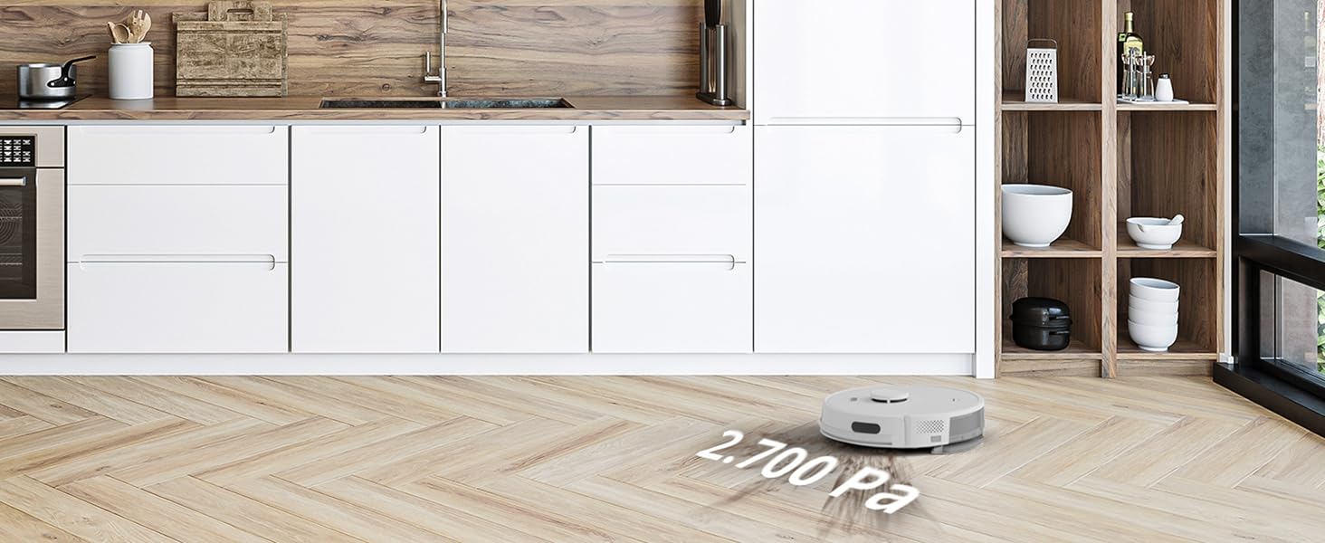 Робот-пилосос MEDION X10 SW з лазерною навігацією та функцією миття, 2700Pa, 2-в-1, створення карт, зони заборони, для кількох поверхів