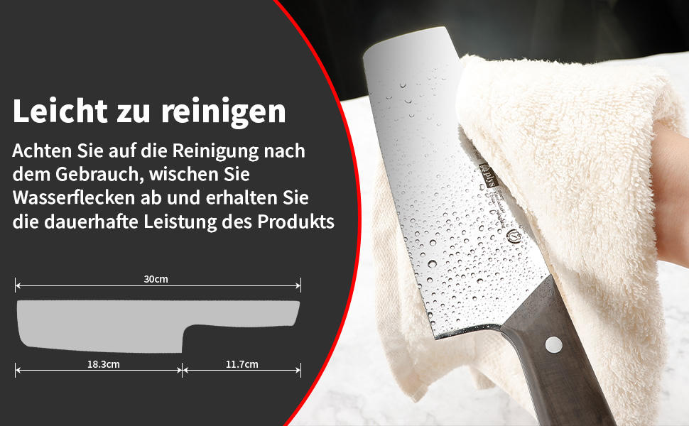 Японський ніж Kiritsuke від Plys: професійний кухонний ніж з нержавіючої сталі з дерев'яною ручкою