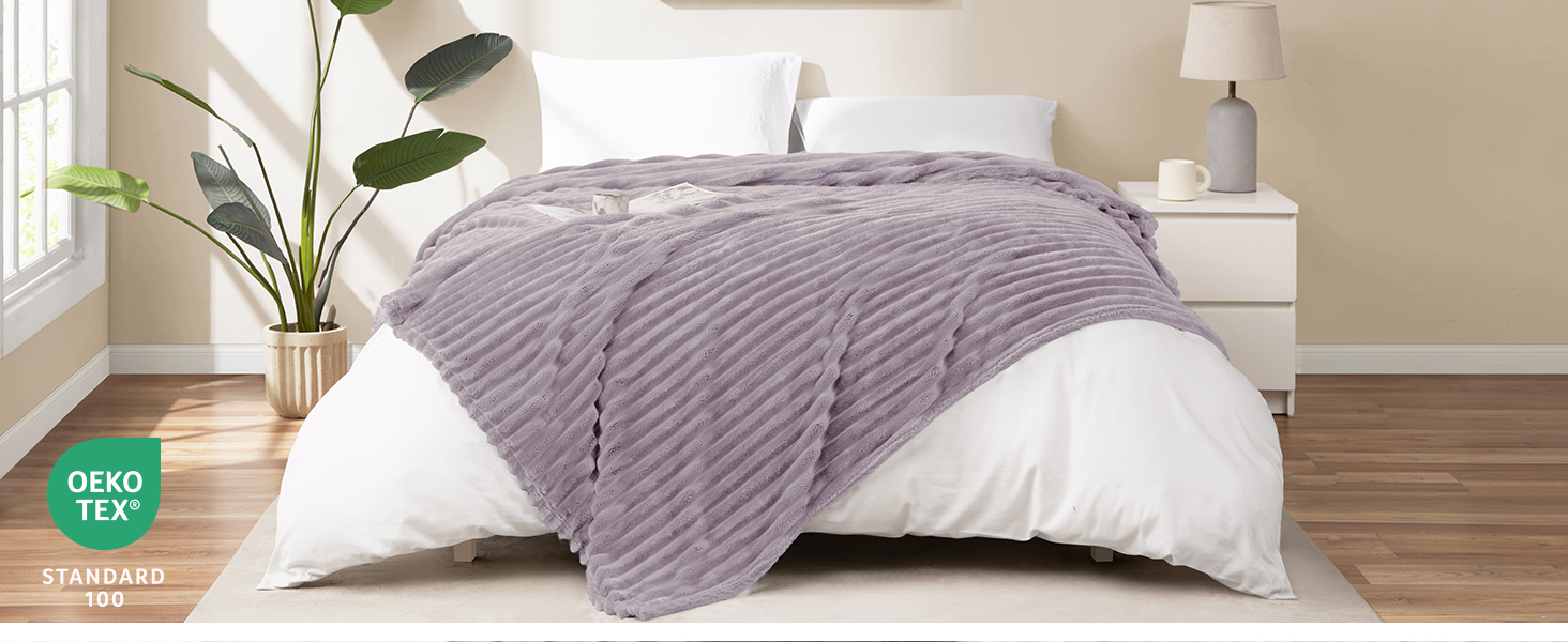 Плед WAVVE: м'який флісовий плед для дивану, софи, кімнати. 150 x 200 см, сірий