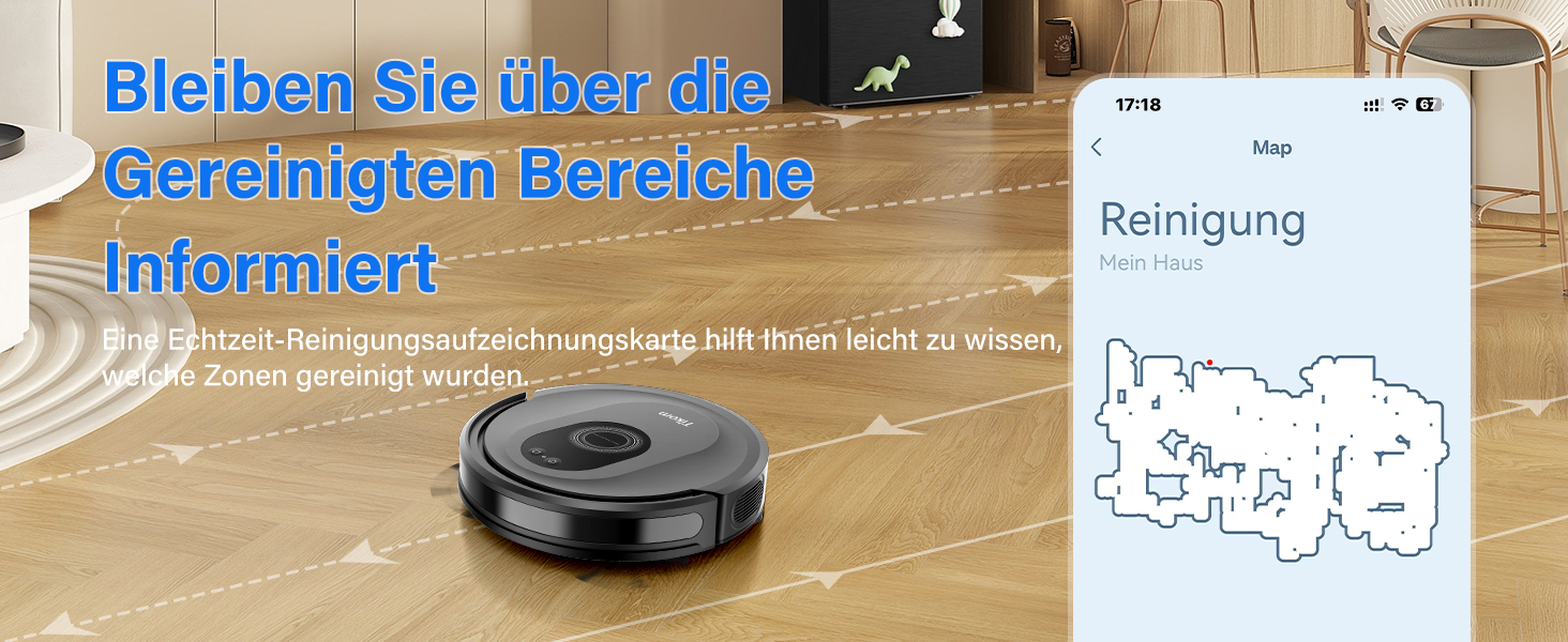 Робот-пилосос 2-в-1 з функцією миття Tikom G8000 Max, 5000Pa, самостійна зарядка, Wi-Fi, 150 хв, для тварин, килимів, твердих підлог, чорний
