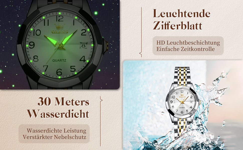 Годинник жіночий OLEVS на сталевому браслеті, кварцовий, з датою, білий циферблат, водонепроникний, сучасний дизайн