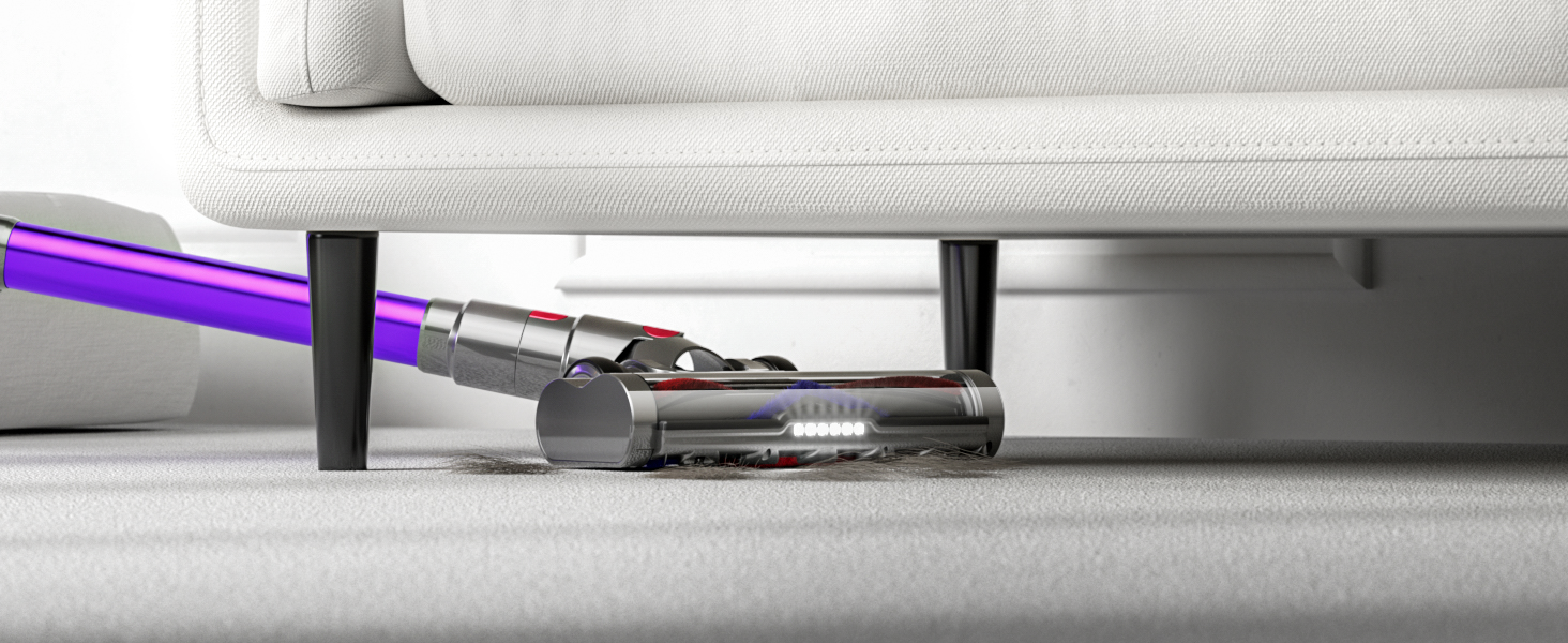 Бездротовий пилосос Anyson 45000Pa потужністю 550W з акумулятором 70Min, об'єм 1.6L, тихий, з LED-дисплеєм та антизаплутувальною насадкою, для твердих поверхонь, килимів та шерсті тварин