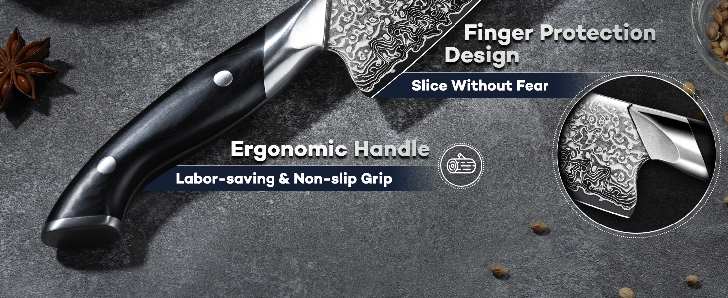 Японський ніж Dragon Riot Santoku з дамаської сталі, професійний кухонний ніж, ручної роботи, з подарунковою коробкою