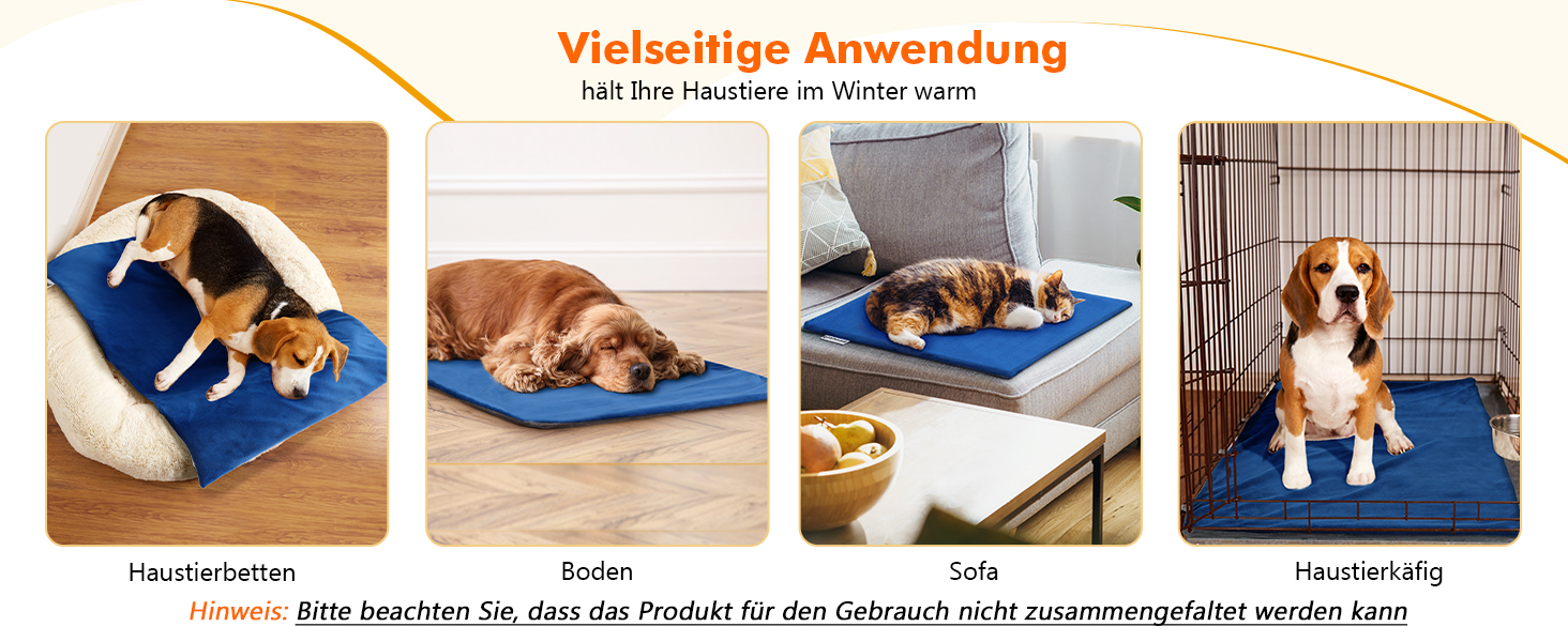 Електричний килимок для домашніх тварин Pecute - обігрівач для собак та котів, 40x50 см (M) / 90x60 см (XL) з контролером