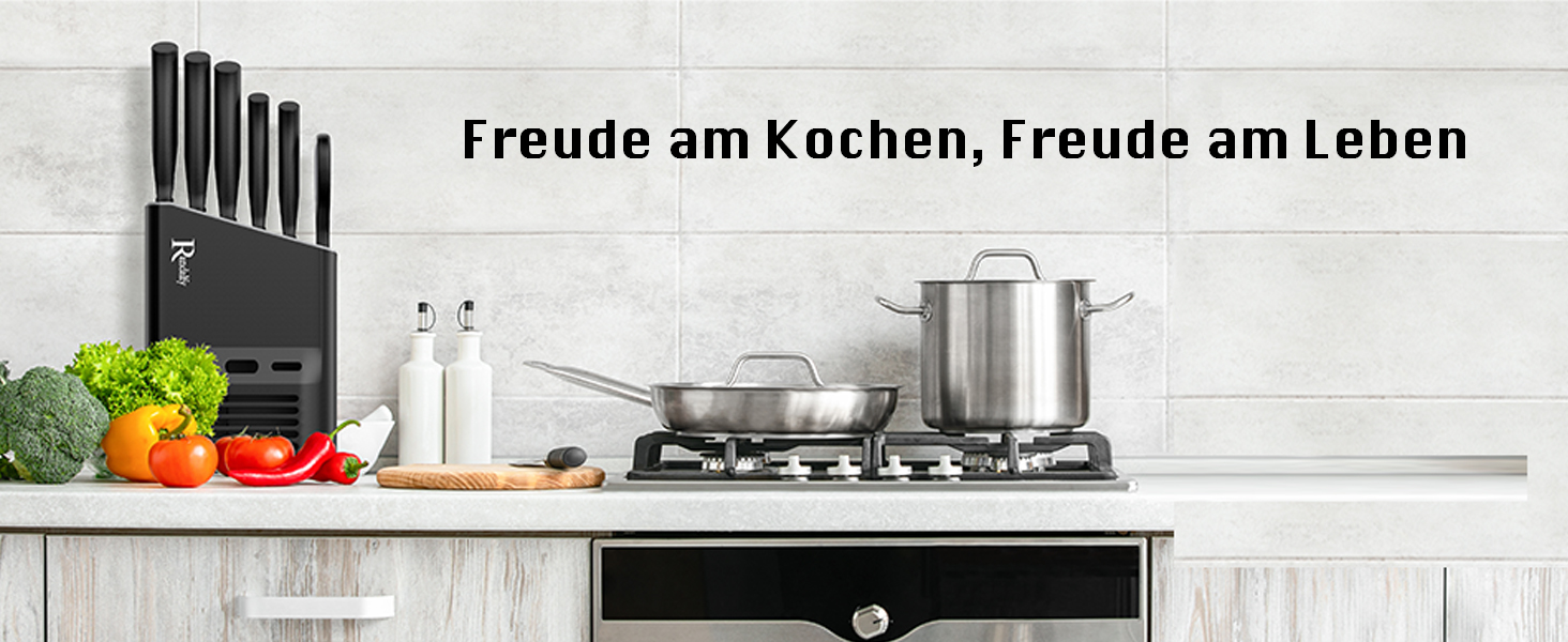 Набір ножів кухарських 7 предметів з бруском, чорний: ніж, ніж кухарський, ніж для овочів, ножиці, підставка для ножів