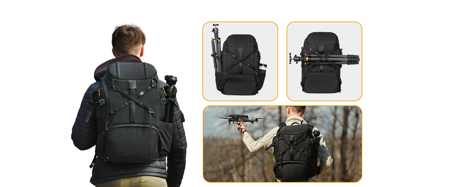 Рюкзак для камери Tarion HX-XL, 2-в-1, чорний, водонепроникний, з відділенням для ноутбука 15.6 дюймів