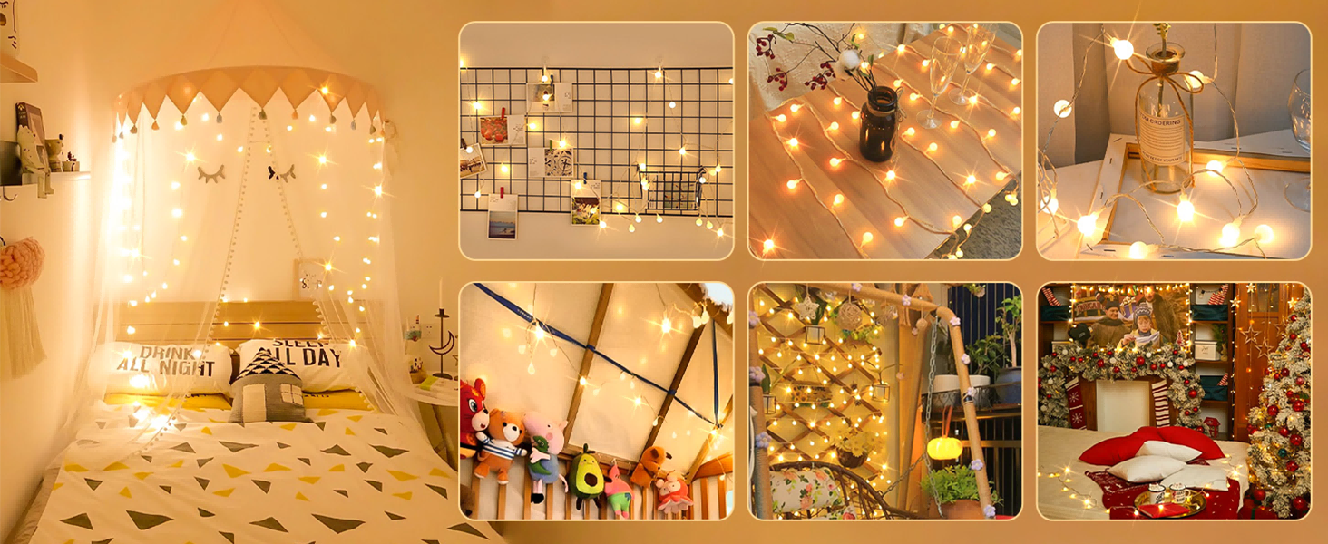 LED гірлянда на батарейках, 20м, 150 LED кульки, гірлянда з вилкою для внутрішнього та зовнішнього використання, 8 режимів світіння, IP45 вологостійка, ідеальна для Різдва, весілля, вечірки, саду, тепле біле світло