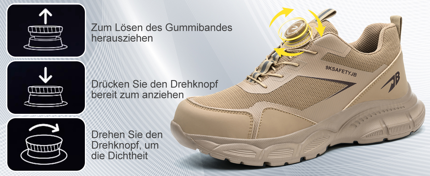 Робочі черевики для чоловіків та жінок. Легкі, дихаючі, з металевим підноском. Чоловічі та жіночі робочі черевики для промисловості, 44 EU, хакі