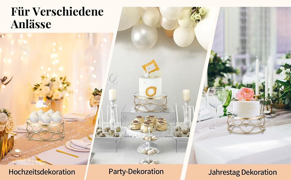 Підставка для торта NUPTIO, кругла, 30 см, металева з акриловою платформою, для вечірки, дня народження, хрещення, Різдва