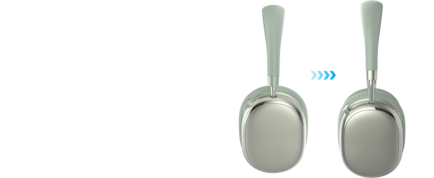 Навушники бездротові Bluetooth 6.0 NC95 з шумозаглушенням, поворотним регулятором, 120+ годин роботи, EQ налаштування через додаток, зелені для подорожей та спорту