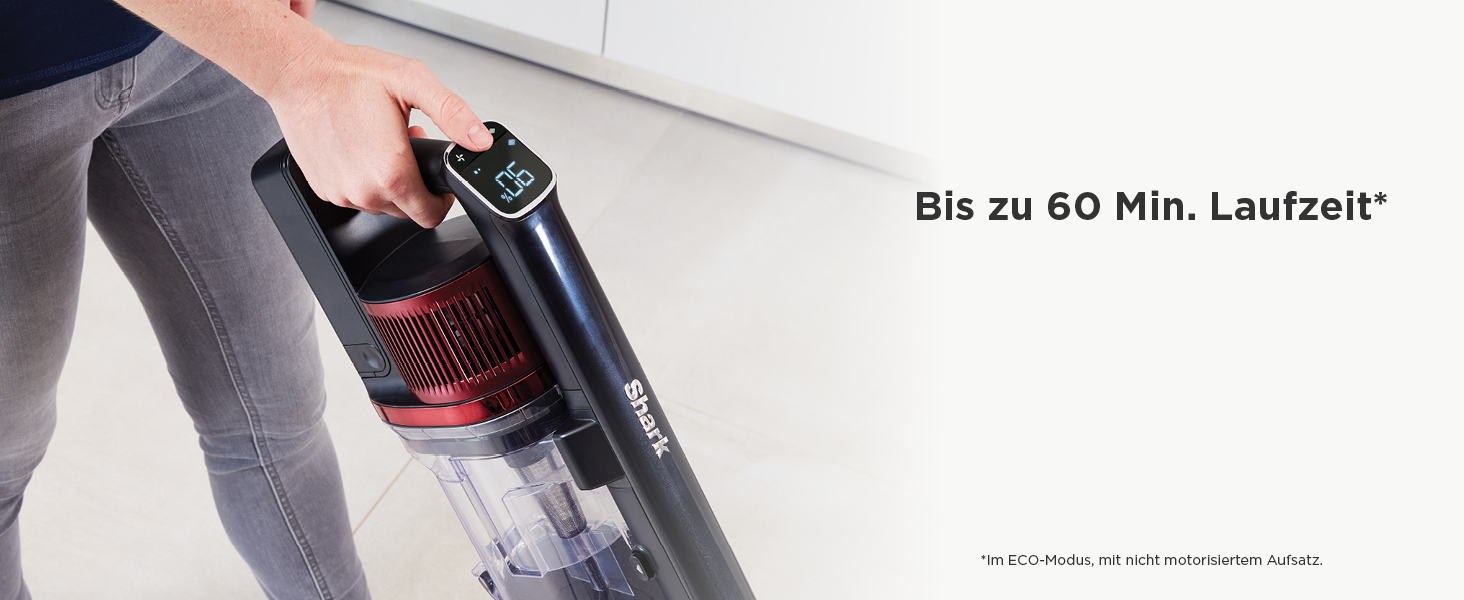 Пылесос Shark IZ300EUT: аккумуляторный, без щетины, 60 мин работы, DuoClean, насадка для щелей 20 см, комплект для ухода за животными и автомобилем