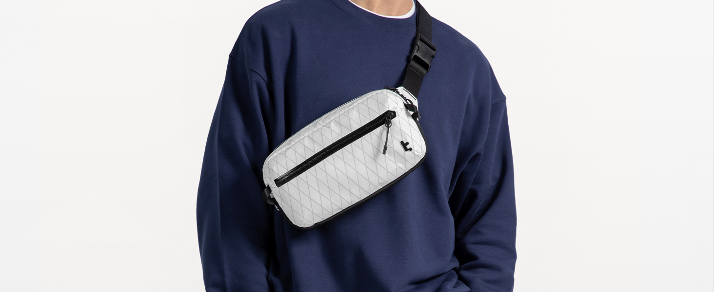 tomtoc Сумка на плече Sling Bag 3.5L з RFID-захистом - водонепроникна, для Switch, iPad mini, EDC, подорожі | X-pac White
