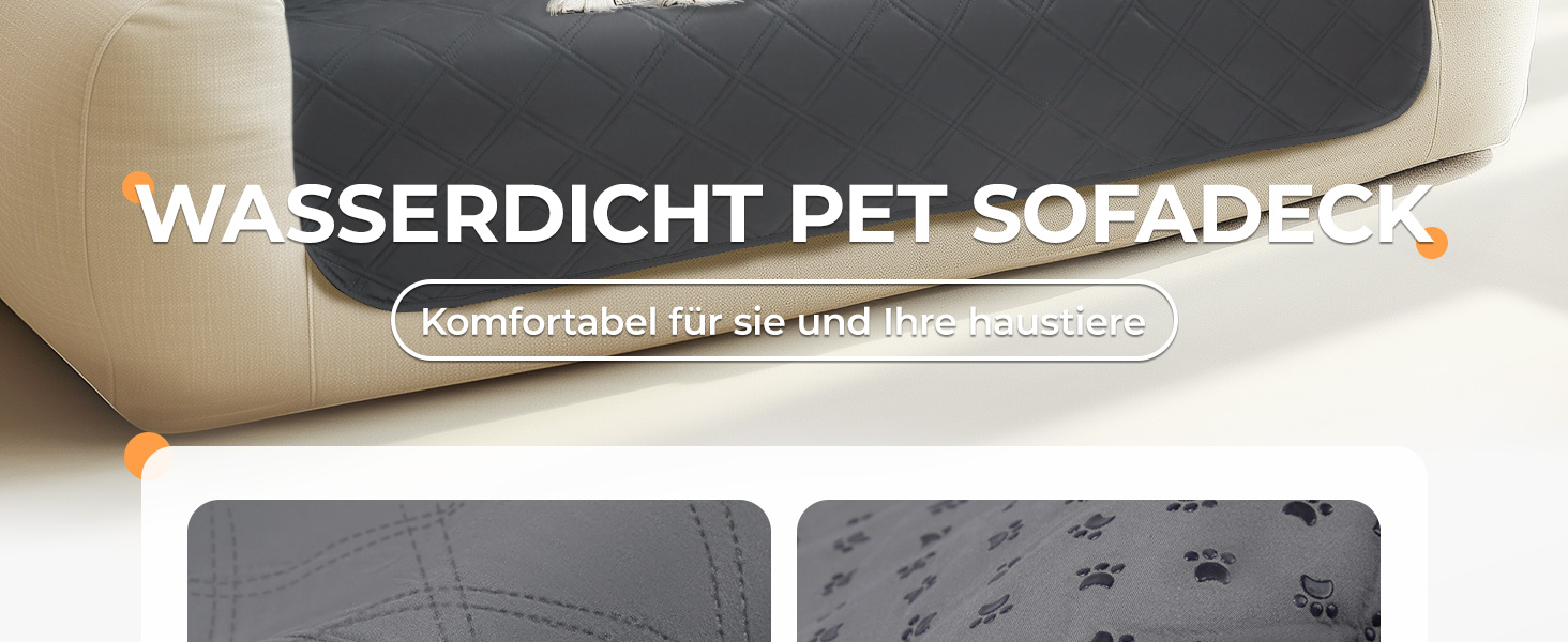 Водонепроникний килимок для собак Luciphia 76x178 см (світло-сірий) з протиковзкими точками для захисту дивану, ліжка та авто