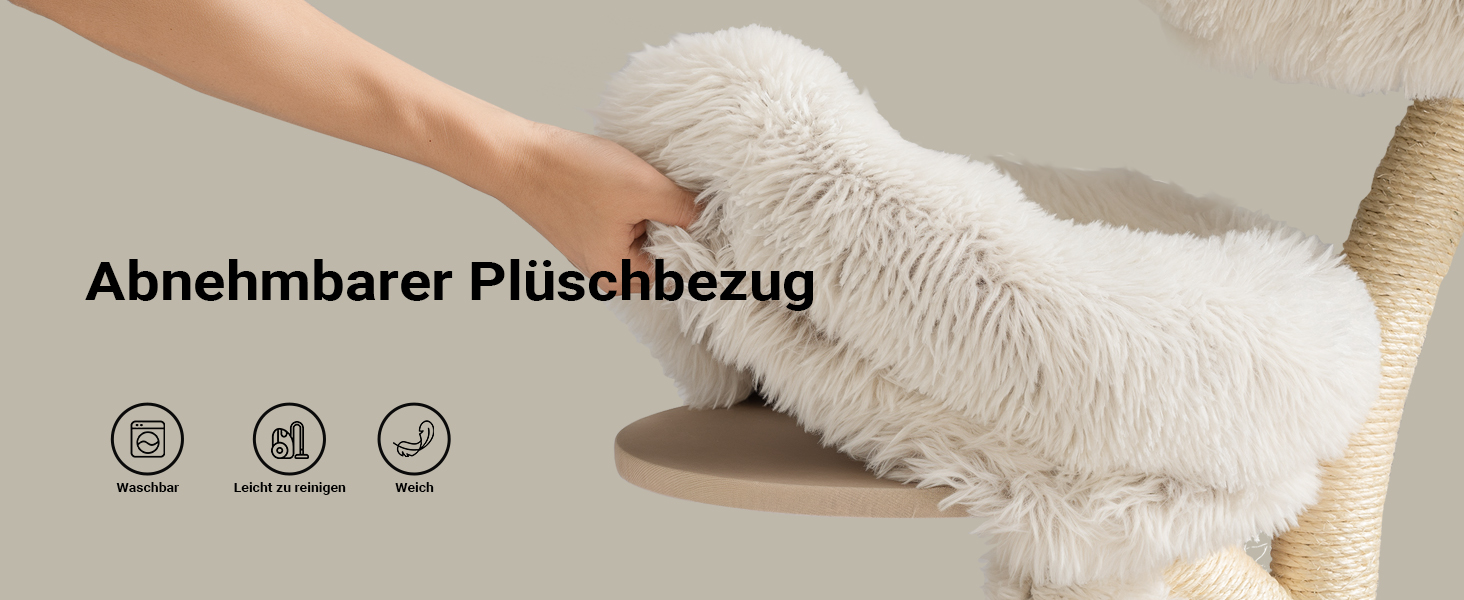 Кігтеточка для котів Fudajo Designer у вигляді дерева, 130 см, з плюшем та сизалем, з гамаком