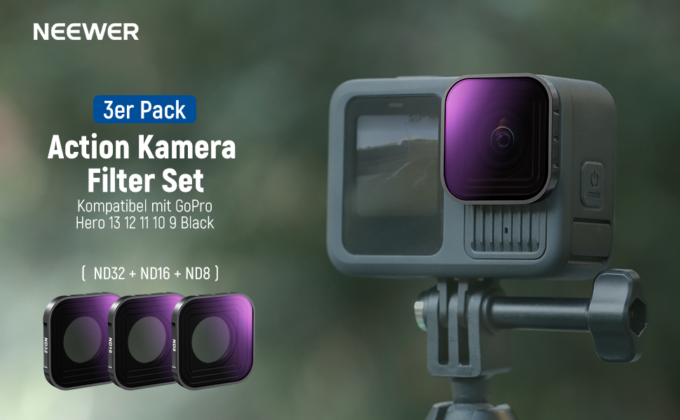 Фільтри NEEWER CPL ND для GoPro Hero 13, 12, 11, 10, 9 - комплект 6 шт. (CPL, ND8, ND16, ND32, ND64, ND1000)