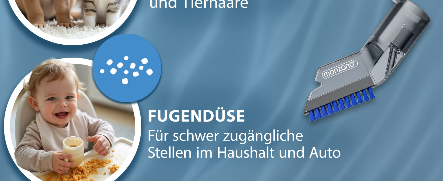 MONZANA® Апарат для чищення м'яких меблів та килимів - пилосос для миття з насадкою 2-в-1, шланг 1,2 м, радіус дії 5,5 м. Для дому