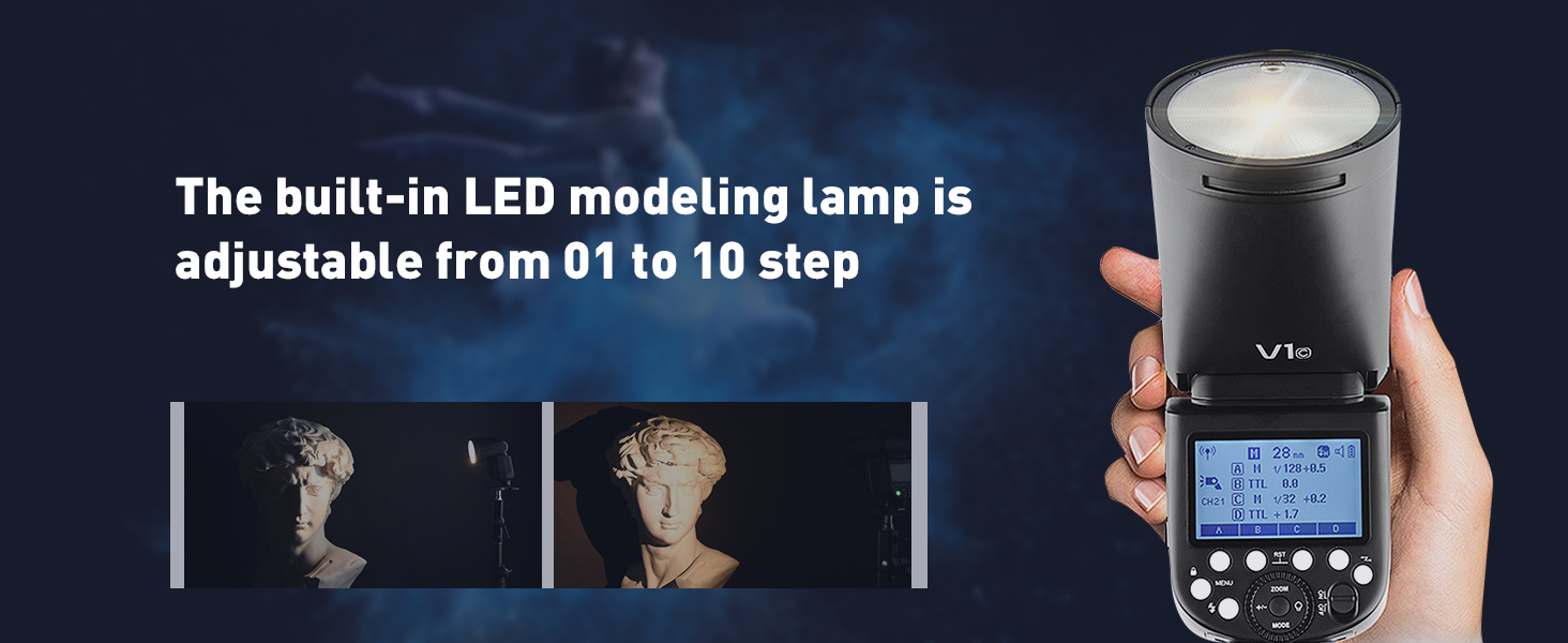 Godox V1-S: Швидкий спалах для камери Sony з Li-Ion акумулятором 2600 mAh, HSS 1/8000, 76W