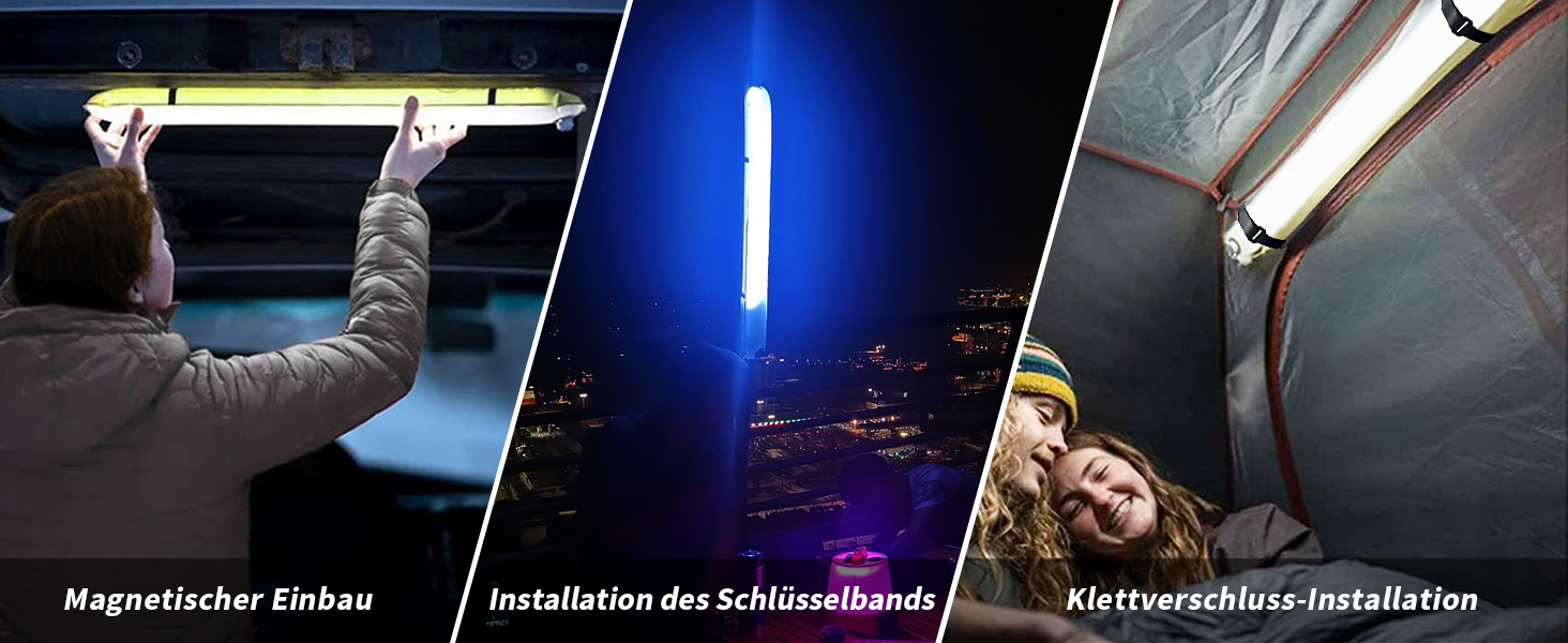 Qoolife LED кемпінг-лампа акумуляторна, складана сонячна лампа-ліхтар із двома способами зарядки, магнітним кріпленням, водонепроникна, для кемпінгу, 85 см