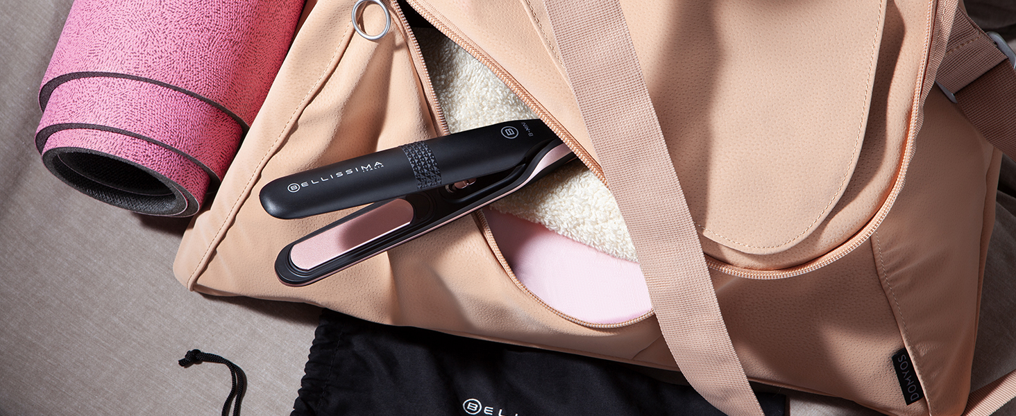 Випрямляч для волосся Bellissima Mini - компактний, для подорожей, з керамічним покриттям, 200°C, автоматичне напруження, сумочка для краси