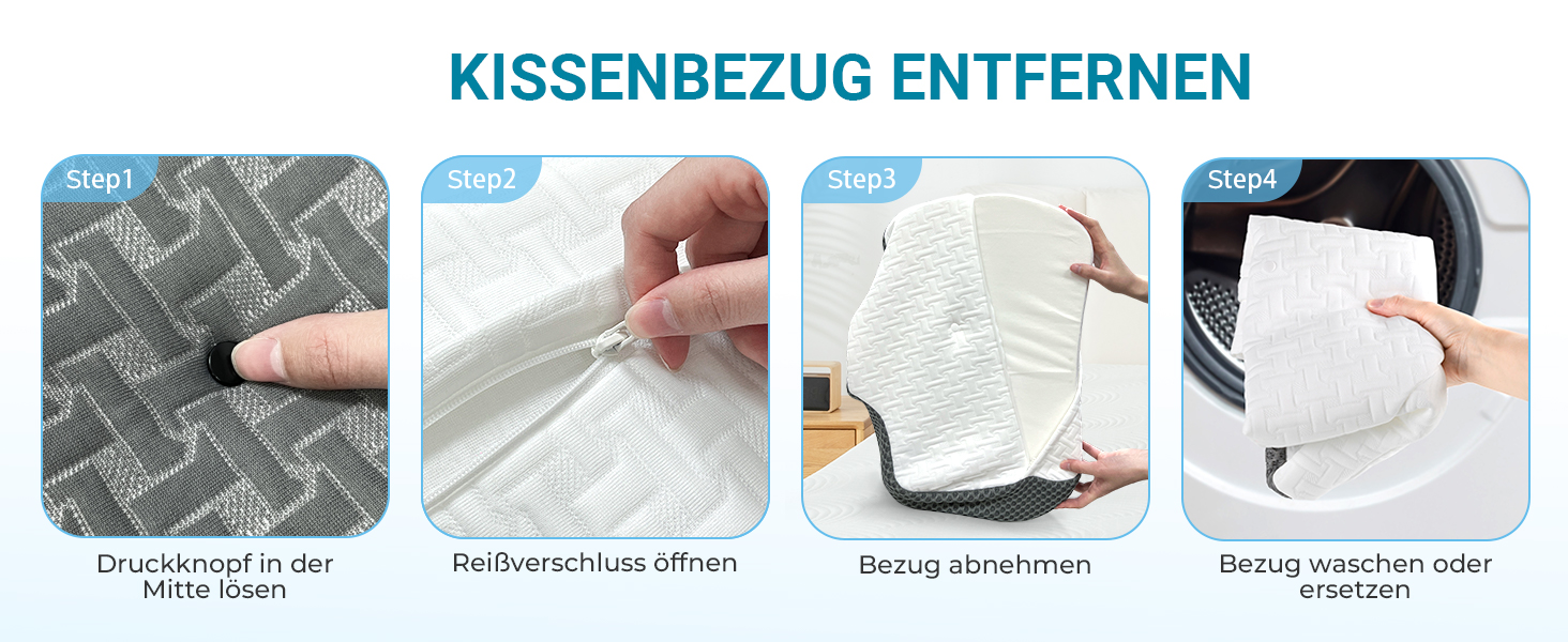 Ортопедична подушка Elviros з Memory Foam для шиї та спини. Подушка від болю в шиї, для сну на боці та на животі. Біла, 59x40.5x12.5/14.5 см