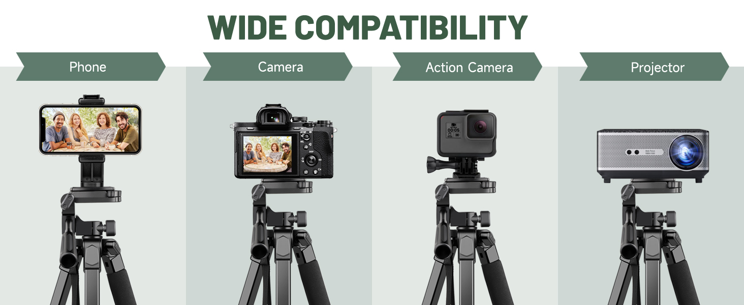 Штатив для камери JOILCAN 210.8 см, чорний: для фото та відеозйомки з DSLR, смартфонів та селфі-палиць