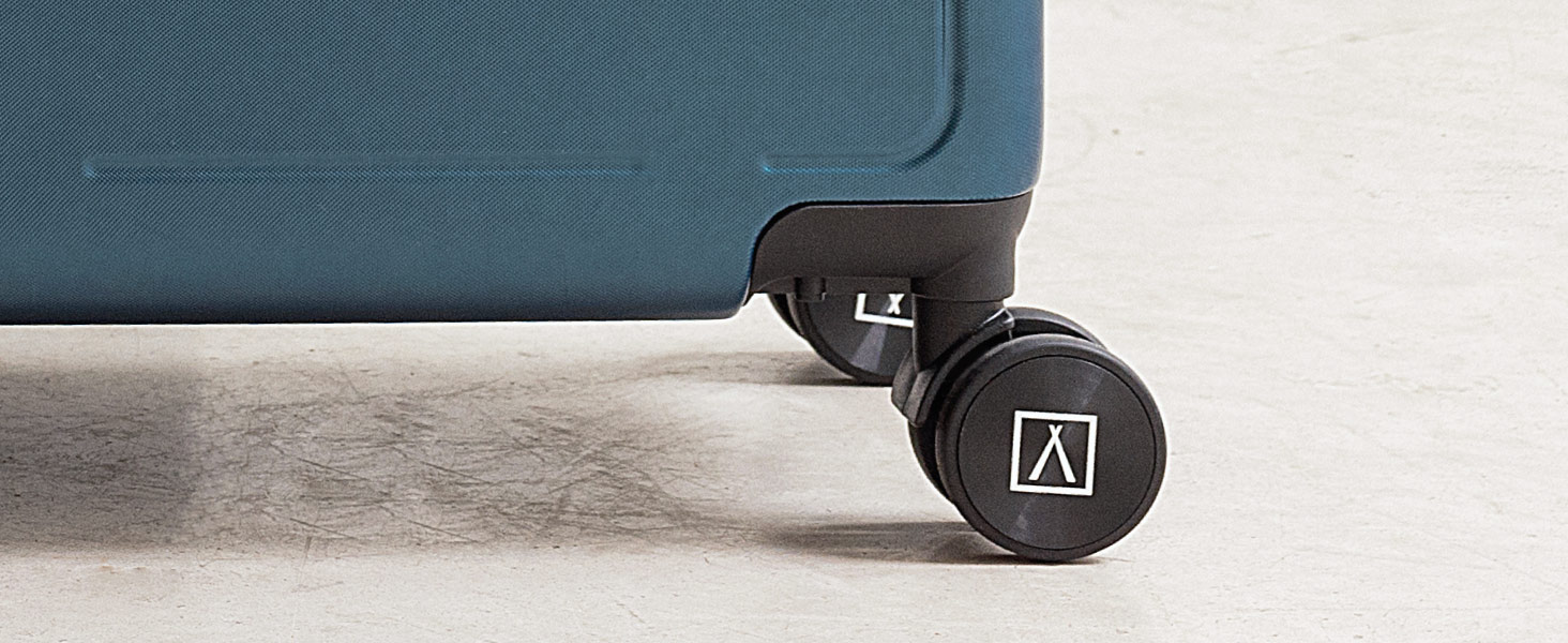 Чемодан ручної об'єм NUMADA PackPro T20 (56x37x22 см) з TSA-замком та 4 колесами. Жорсткий кейс з внутрішніми відділеннями, світлом, стійкий (Блакитний)