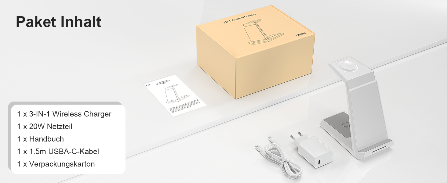 Бездротова зарядка Induktive для Samsung Galaxy Watch, Buds та смартфонів серії S (S25, S24, S23, S22, S21, Note 20) – 3 в 1, білий колір