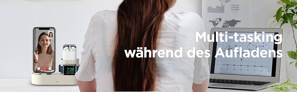 Зарядний станція Elago 3-в-1 для Apple Watch, AirPods та iPhone (білий)