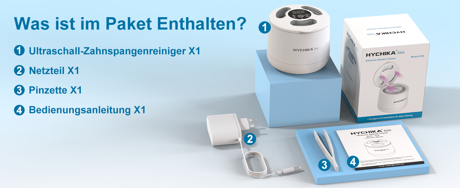 Ультразвуковий очищувач для кап, з УФ-стерилізацією 45 кГц, 4 режими - для кап, брекетів, елайнерів (білий)