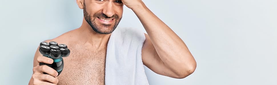 Електричний голчастий триммер Cecotec Bamba PrecisionCare для гоління голови, 7 плаваючих лез, 60 хв роботи, станція зарядки, дисплей, портативний, легке очищення