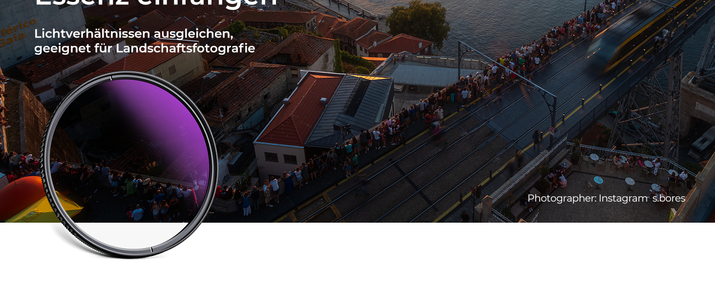 Фільтр градієнтний K&F Concept Nano-X 58mm Soft GND8 ND0.9 (3 стопи, 12.5%) - сірий