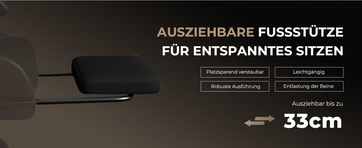 Геймерське крісло Nexthra Ergonomisch з підставкою для ніг, до 180 кг, чорне. Офісне крісло для геймінгу та роботи, регульована спинка 150°