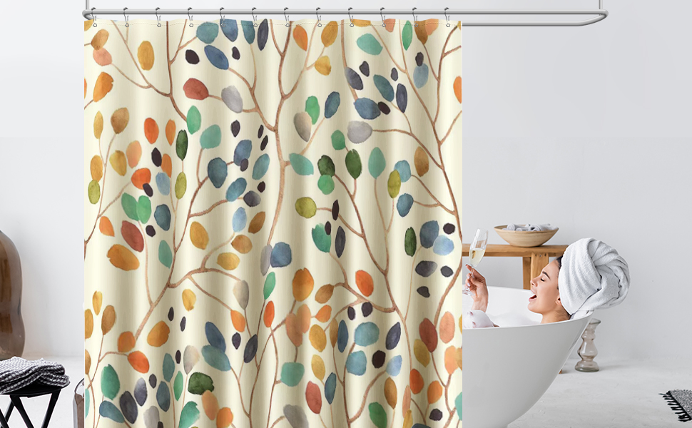 Драпірування для ванної кімнати Amaredom з квітковим принтом, 120x200 см