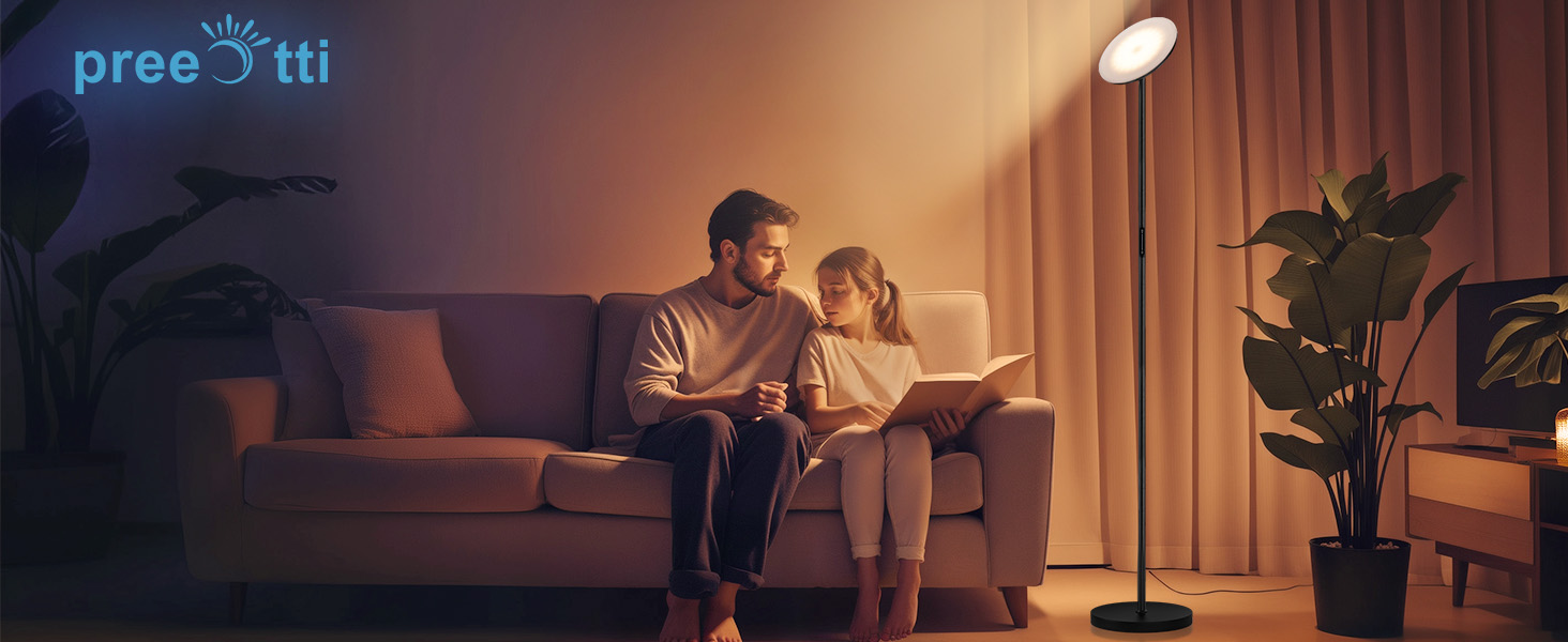 LED стельова лампа PreeOtti для вітальні з регулюванням яскравості, дистанційне керування та сенсорне управління, 3 колірні температури (чорний)