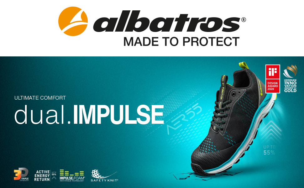 Черевики робочі Albatros Lift Impulse S1P ESD з фібергласовою захисною капами, антипроколюючі, антиковзкі, термостійкі, чоловічі, 43 EU, блакитні