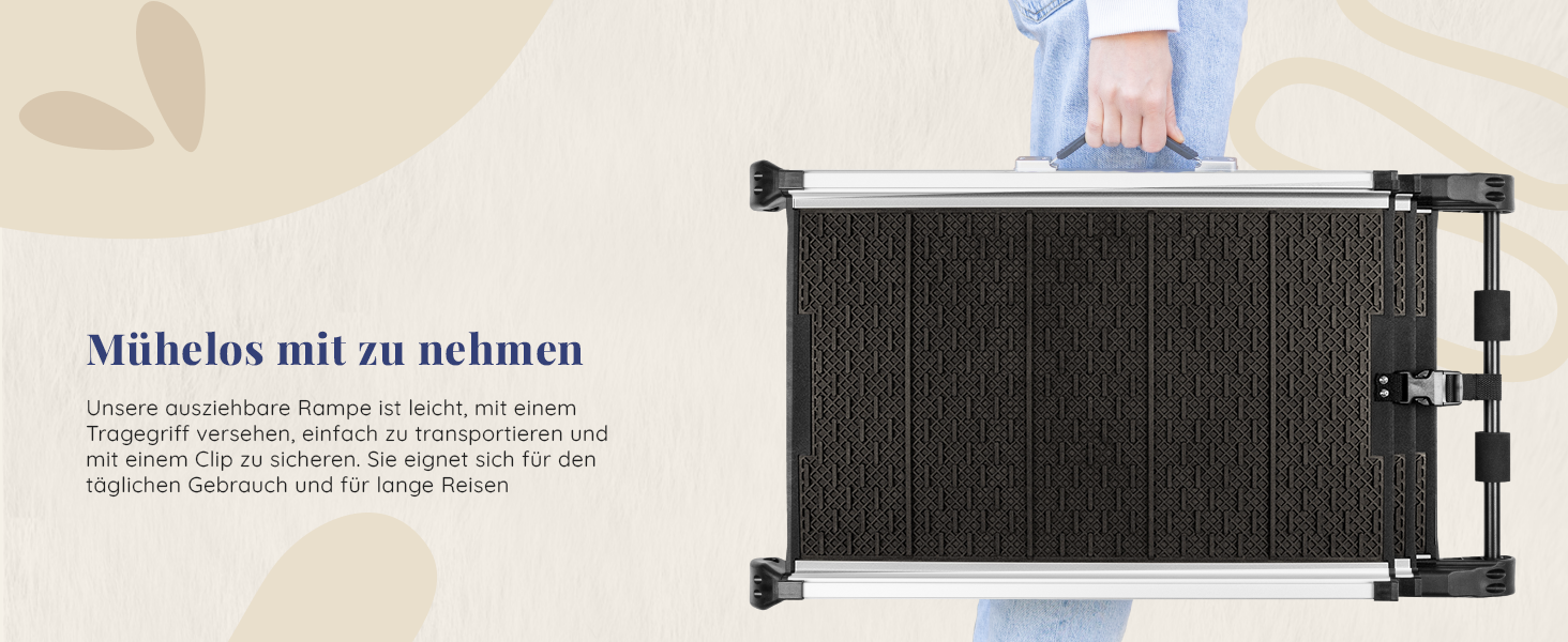 Рампа для собак у машину, складана, 90 кг, телескопічна, алюмінієва, з кліпсою, для великих собак, зелена (Shadow Gray)