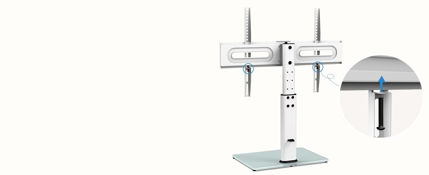 FITUEYES Adjustable TV Stand for 32-65 Inch TVs - Swivel & VESA 600x400 - White