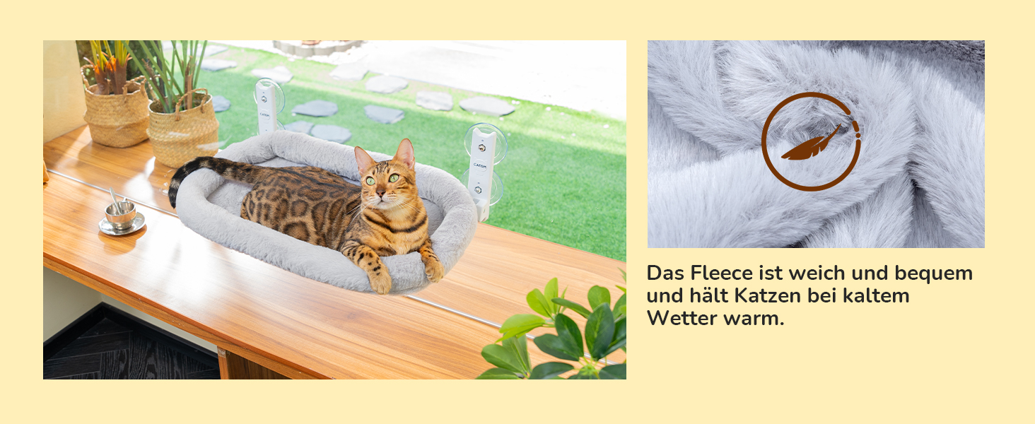 Кішка гамак на вікно CATISM з подушкою, 52x30 см, до 20 кг, сірий, для котів