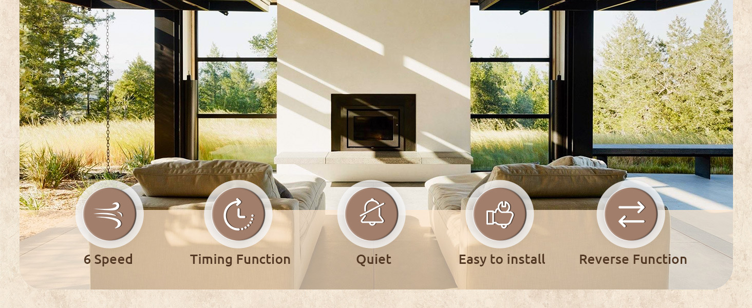 152 см, дерев'яний стельовий вентилятор з дистанційним керуванням, 3 лопаті, DC-двигун, для дому та вулиці, таймер, без освітлення