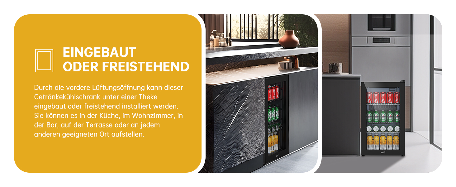 Міні холодильник WIE 70 літрів з подвійними скляними дверима, регульованими полицями для дому, кухні, бару, офісу. Для соди, пива, вина. Тиха робота, 105 доз.