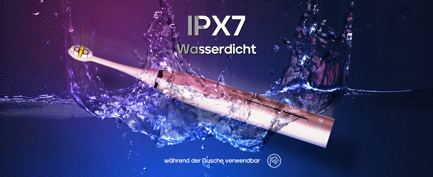 Електрична зубна щітка Seago з датчиком тиску, 40000 VPM, 8 насадок, 5 режимів, для дорослих, SG-2752 (Рожева)