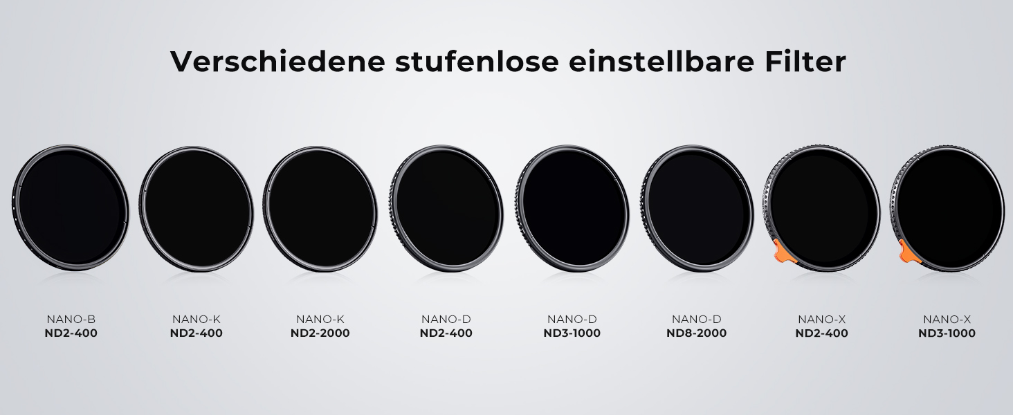 Фільтр ND Variabler K&F Concept 55mm (ND2-ND400) для фотографії пейзажів (Nano-Basic Series) з 3 серветками для чищення