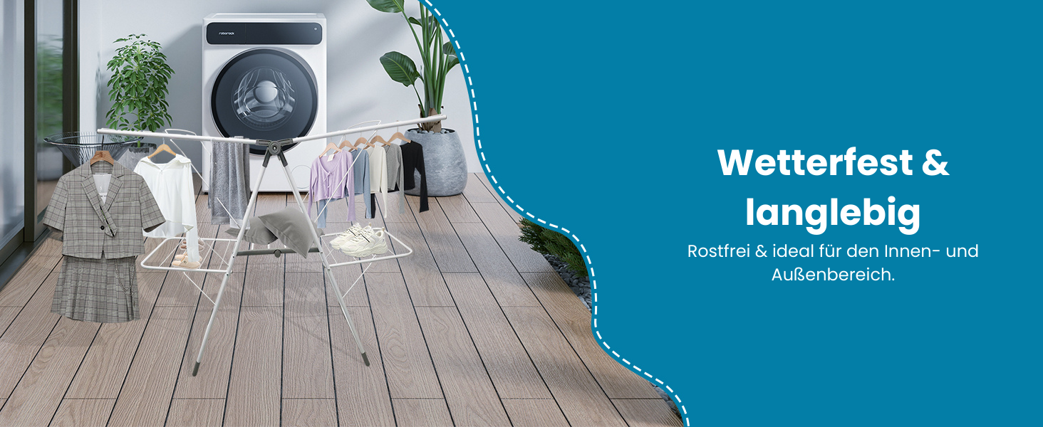 Розкладна сушарка для білизни Allyson, двоярусна, регульована по висоті, складна, вологостійка, з нержавіючої сталі, 20 метрів сушильної поверхні для дому та вулиці